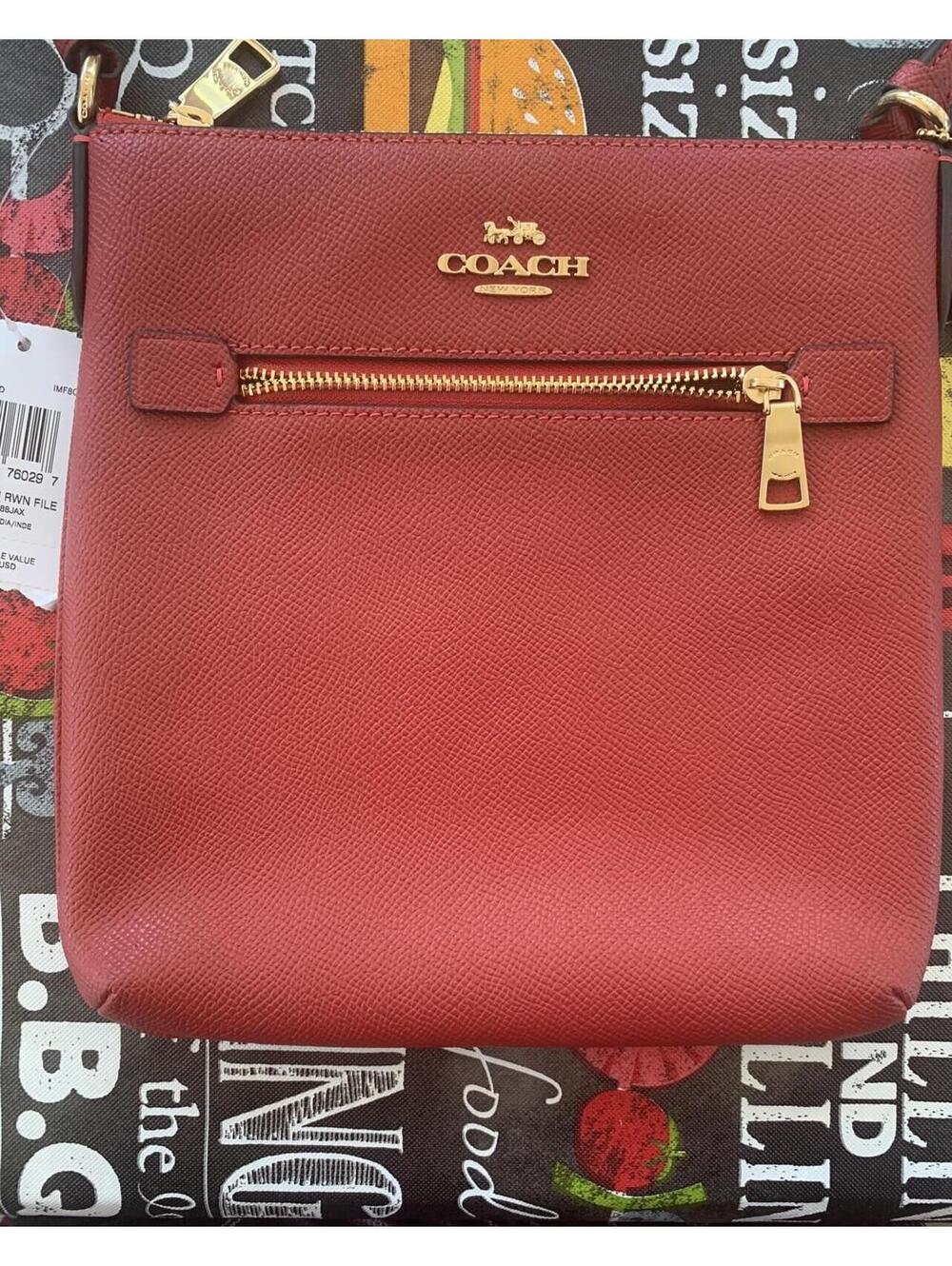 Coach XGRN Mini RWN File Crossbody Bag Red - Picture 3 of 7